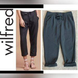 Aritzia Wilfred gray Allant cropped linen ankle length pants Sz 6